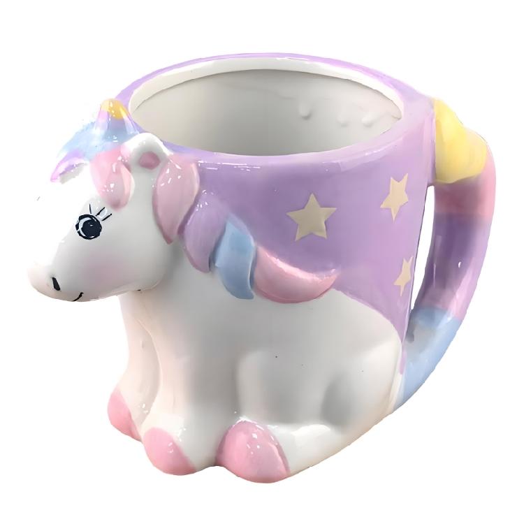 Large Capacity Drinking Cup with Ergonomic Handle Enchanting Ceramic Unicorns Coffee Mug For Daily Use