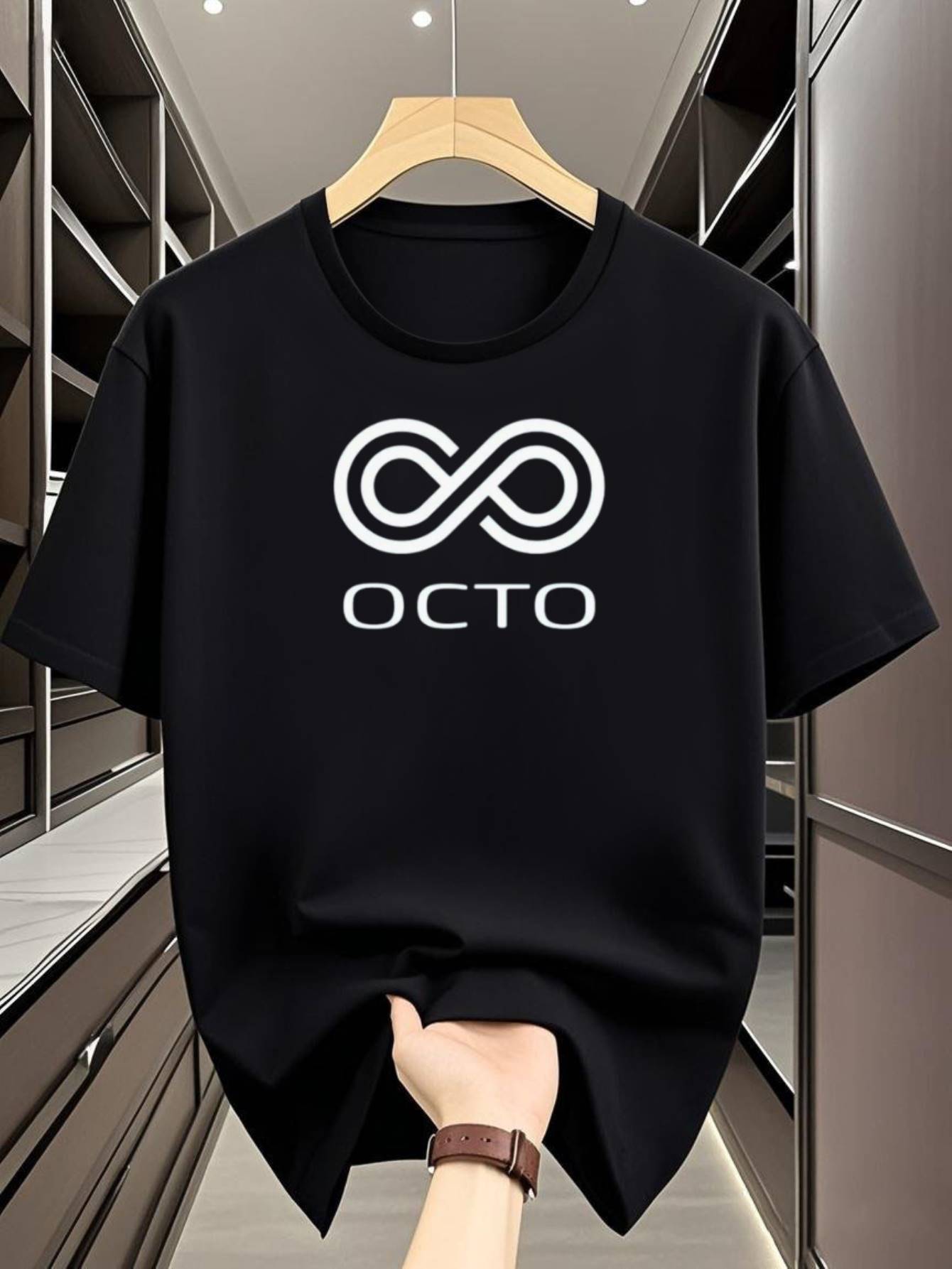 Navy Blue T-shirt - Breathable Everyday Casual Shirt with OTCT Infinity Symbol Graphic S