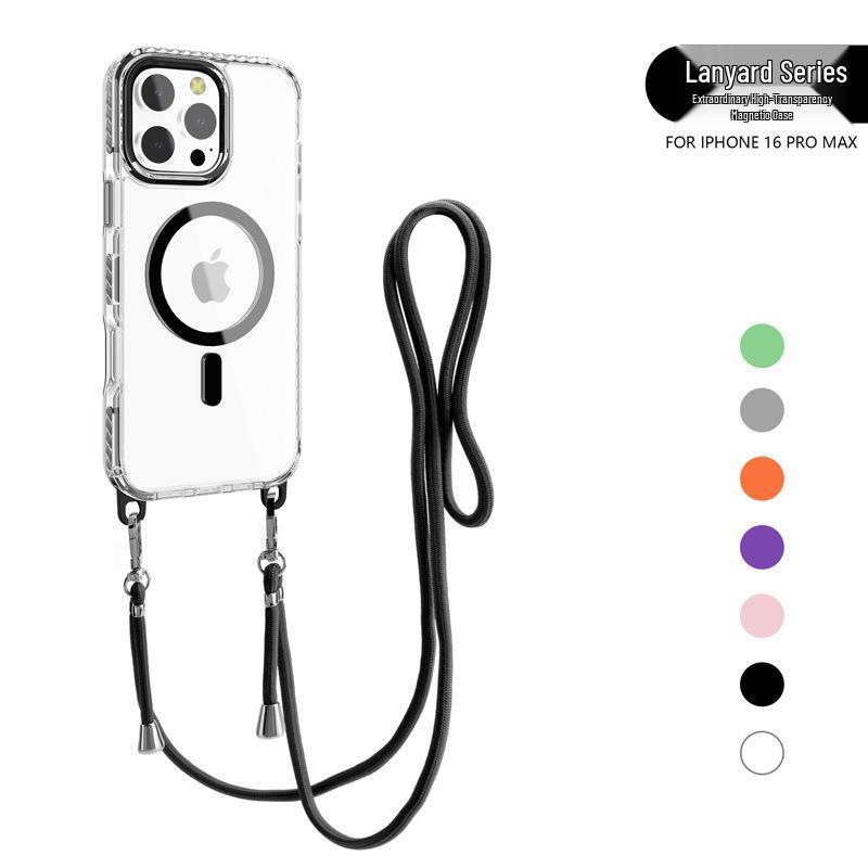 Durchsichtige magnetische Lanyard-Handyhülle für das iPhone 16 Pro