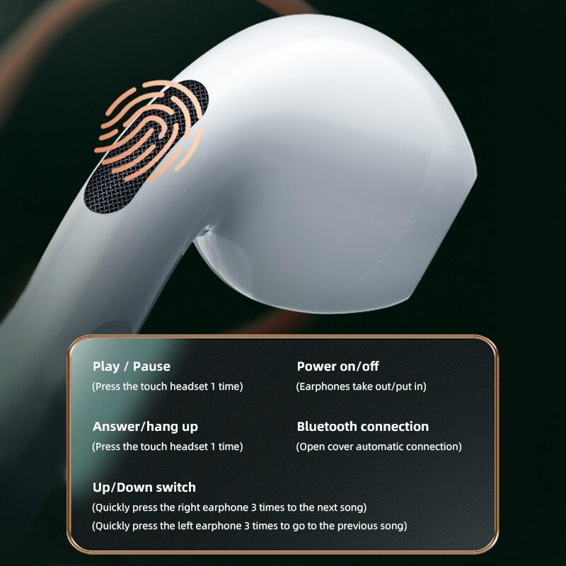 TWS Wireless Earphone 6D Sound Noise Cancelling HIFI Earphone Bluetooth 5.0 Mini Earbuds Headphones Pro3 Touch Control