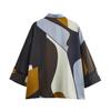 Spring 2025 Women's Fashion: Versatile Silk Satin Lapel Print Shirt