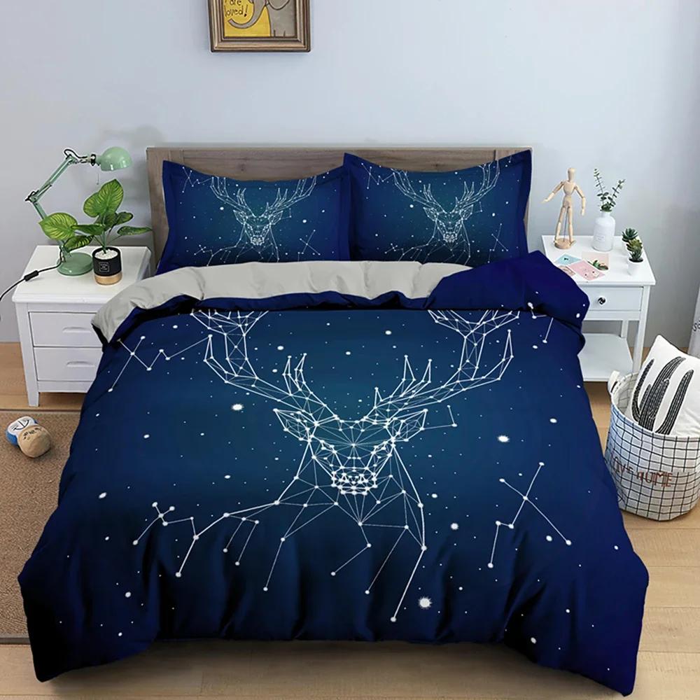 3D Galaxy Starry Sky Comfortable Duvet Quilt Cover Pillowcase Bedding Set Children Bedroom Decoration Home Textile