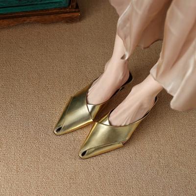 BCEBYL Été Bout Pointu Stiletto Bouche Peu Profonde Respirant Mode Chaussures Femmes Nouvelle Sexy Élégant Décontracté Pantoufles À Talons Bas