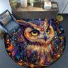 Cosmic Owl Round Area Rug,Carpet Rug for Living Room Bedroom Sofa Playroom Decor,Non-slip Floor Mat