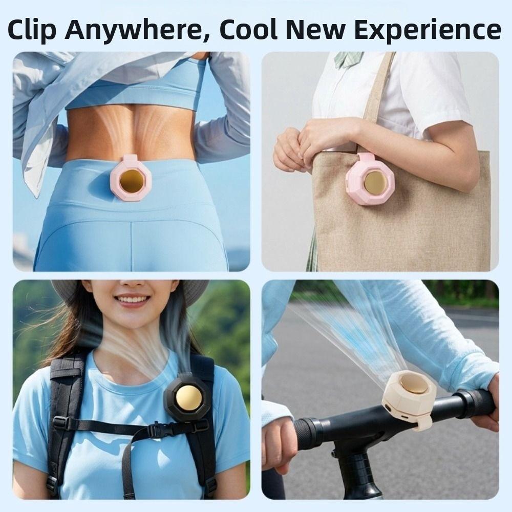3 Speeds Hanging Waist Fan Mute Mini Electric Fans Durable Portable Cooling Clip Fan Hiking
