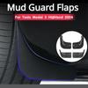 For Tesla Model 3 Highland 2025 Mudguards Front Rear Wheel Fender Splash Guards Official Original Mud Fenders Car Accessories