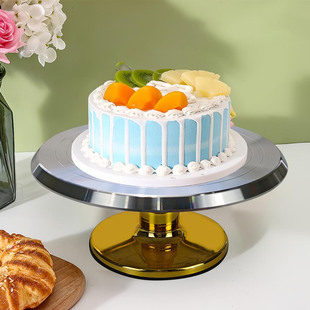 12Inch Cake Stand Turntable Baking Tools 360° Rotating Aluminum Alloy Tray Birthday Cake Baking Decoration Kitchen Accessories