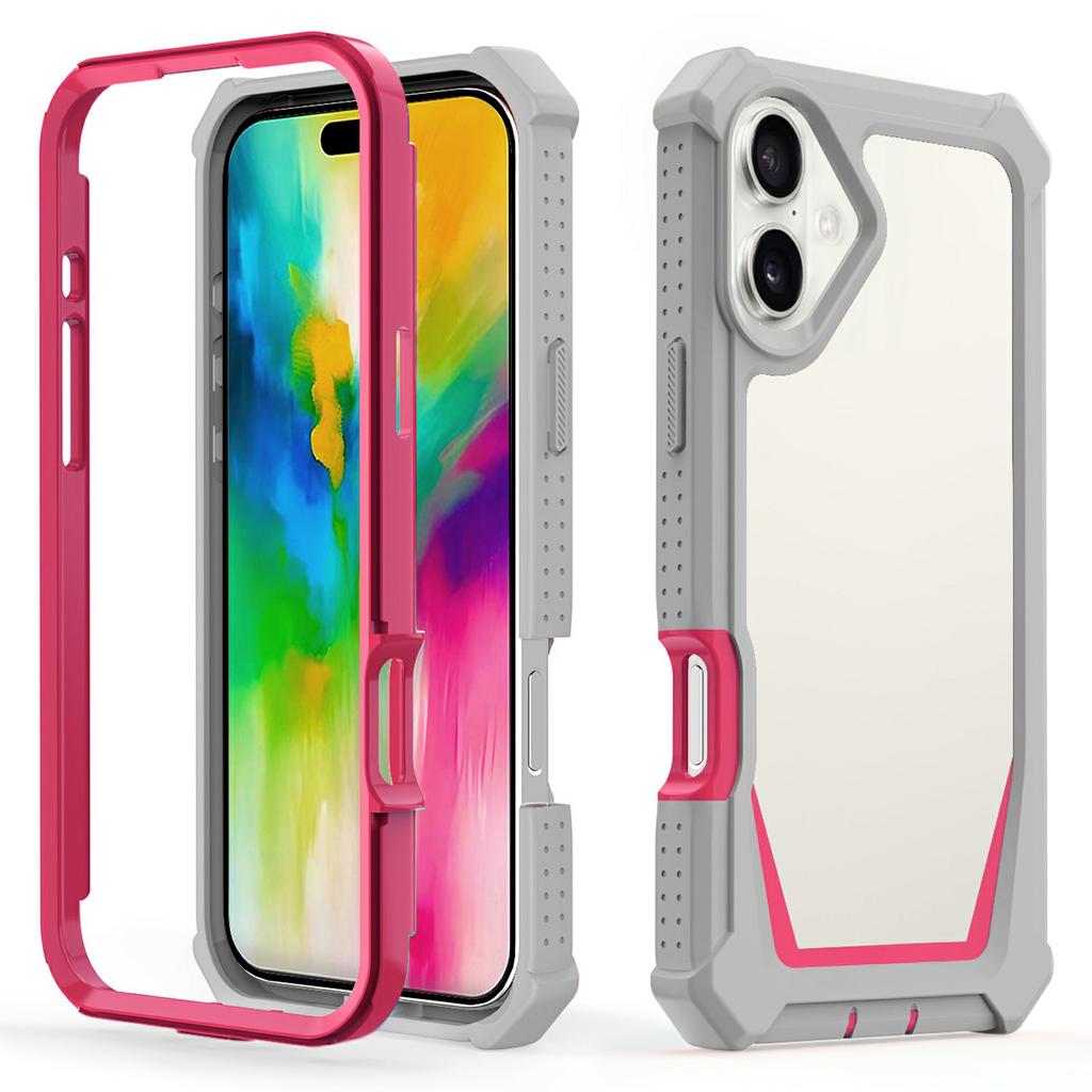 For iPhone 16 Case Detachable 2 in 1 TPU + PC Shockproof Phone Back Cover