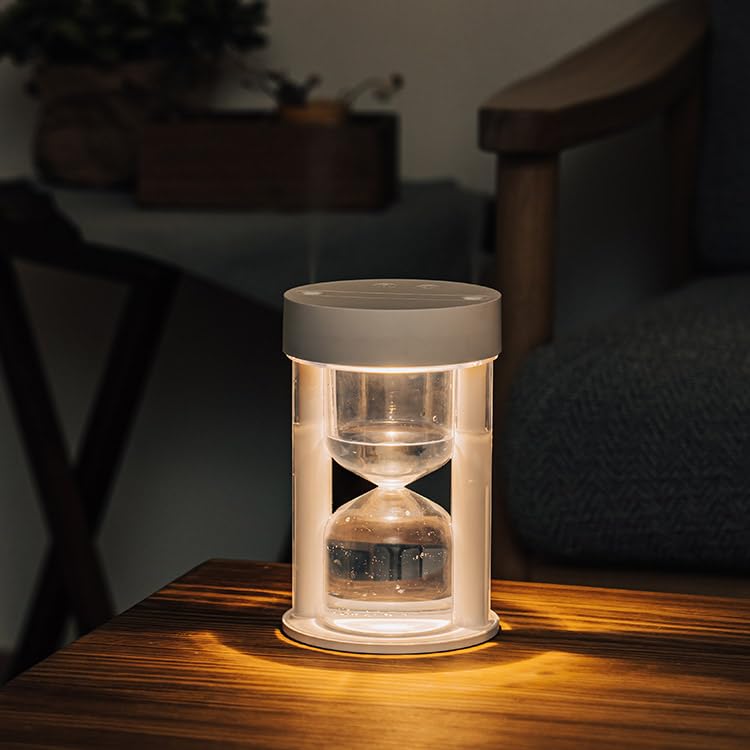 Life On Products Hourglass Cordless Automatic Interior with Light Function LCAHF003 Humidifier, Charcoal, Adjustment, Natural, Tabletop,