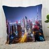 Luxuriöse Heimdeko Kissenbezug Wohnzimmer Sofa Kissenbezug Stadtnachtszene Lichtmuster Kissenbezug