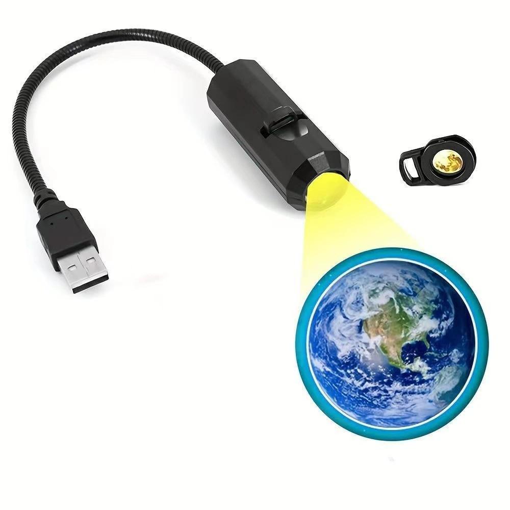 USB Ceiling Moon Earth Projection Atmosphere Light Starry Sky Lamp Night Light Romantic Bedroom Decoration Galaxy Projector