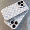 Grid Pattern Phone Case for iPhone 17 16e 16 15 14 13 12 11 Air Pro Max XS XR XSMax 6 7 8 Plus Glossy Film Hard PC Cover