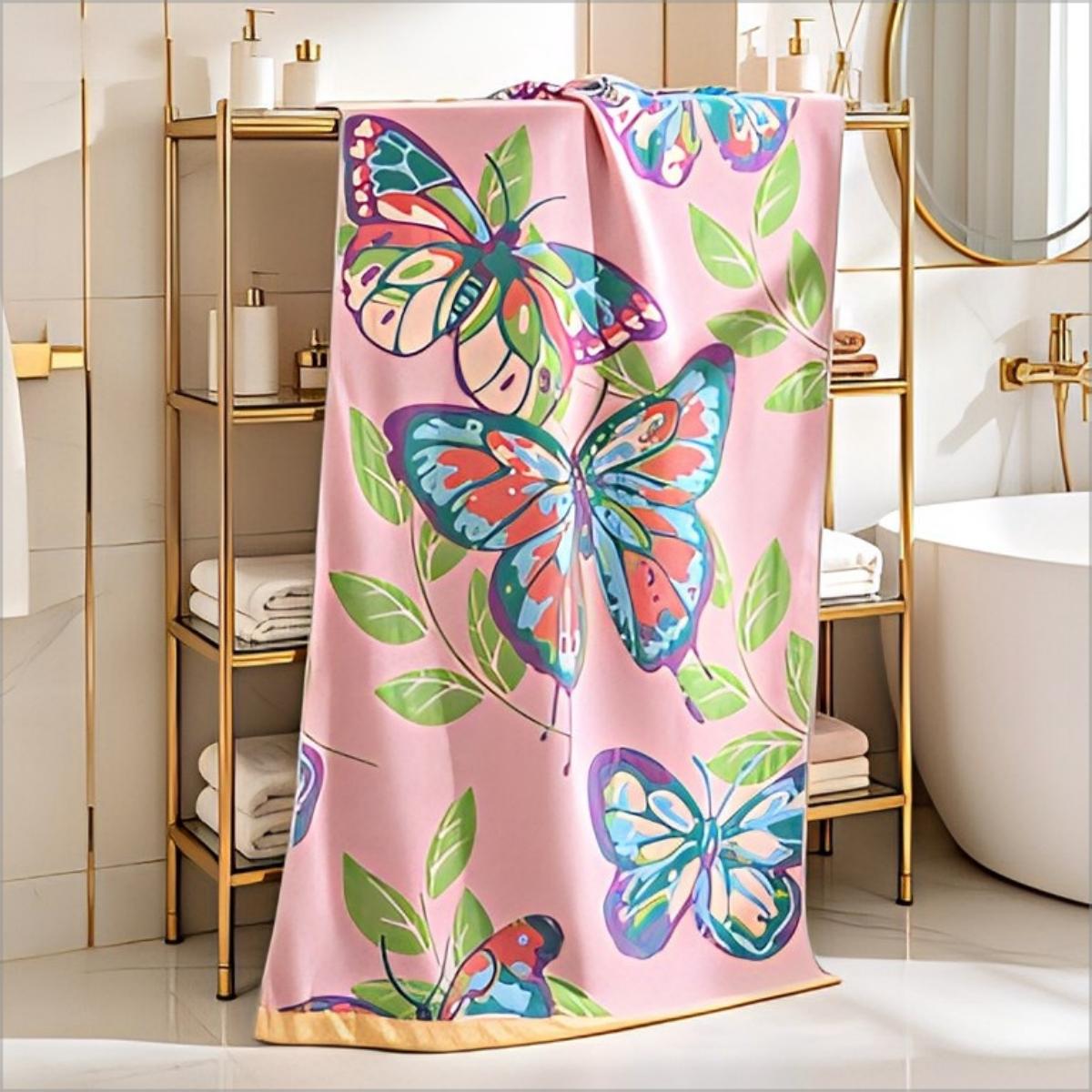 

Double Sided Pink Butterfly Throw Pillow Cover Colorful Insect Floral Print Decorative Cushion Case for Sofa Couch Home Decor W40*H60(CM)