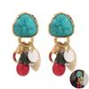 Vintage Style Resin Earrings Irregular Geometric Design Ethnic Inspired Lightweight Hand-made Jewelry For Daily Wear