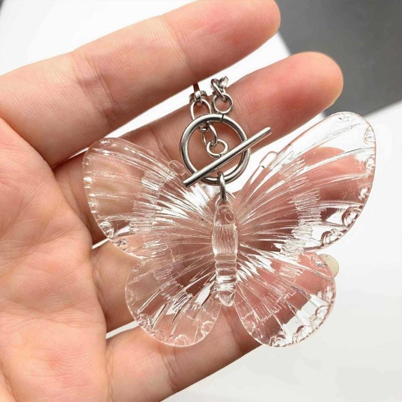 Butterfly Necklace Female Temperament Niche Ot Buckle Collarbone Chain Korean Version Student Adjustable Chain Jewelry