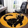1pc Cat Stars Office Round Area Rug, Under Office Chairs Bedroom Living Room Home Decor, Room Deco