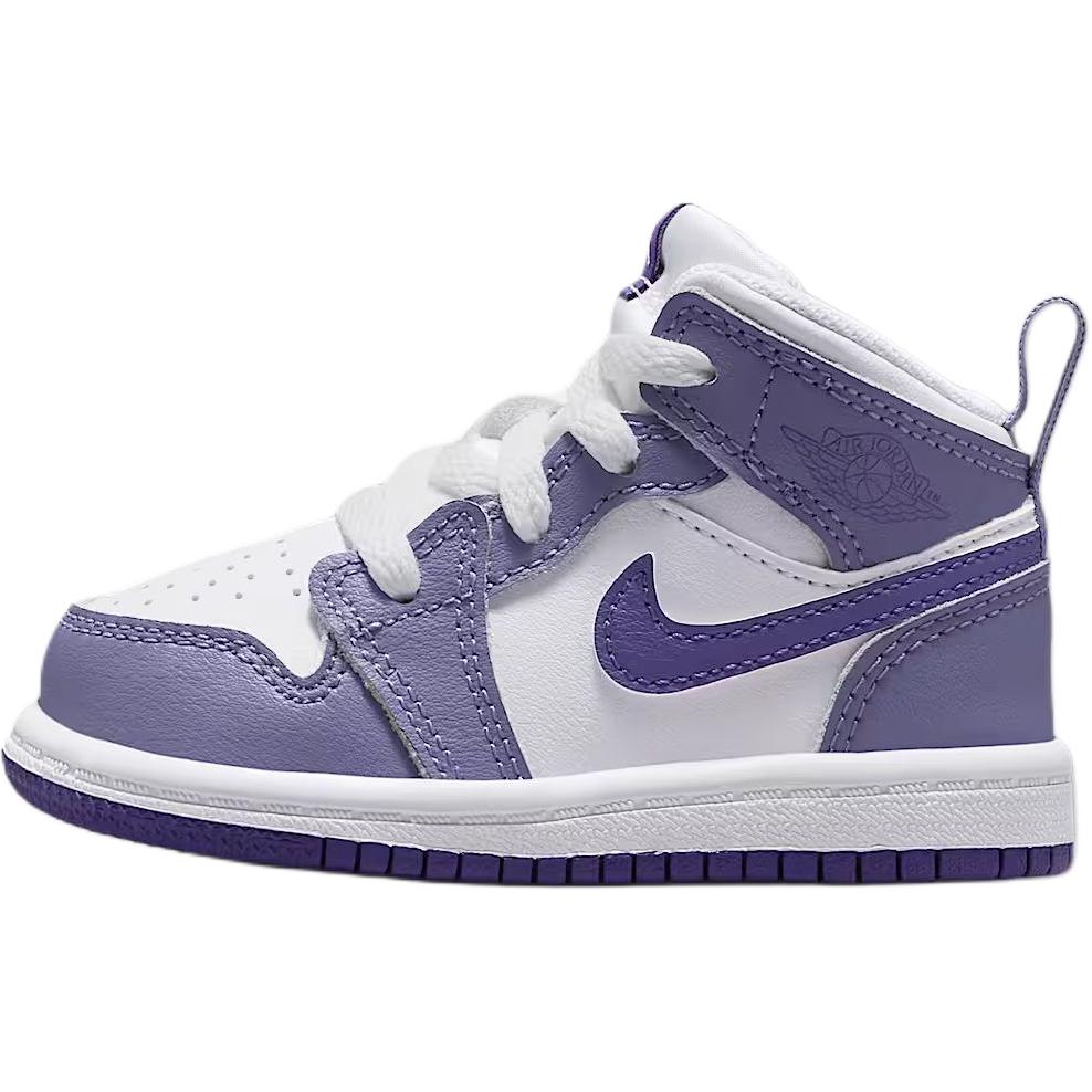 Air Jordan 1 Mid TD Dusty Amethyst Baby Sneakers Purple White Court-Purple DQ8425-500