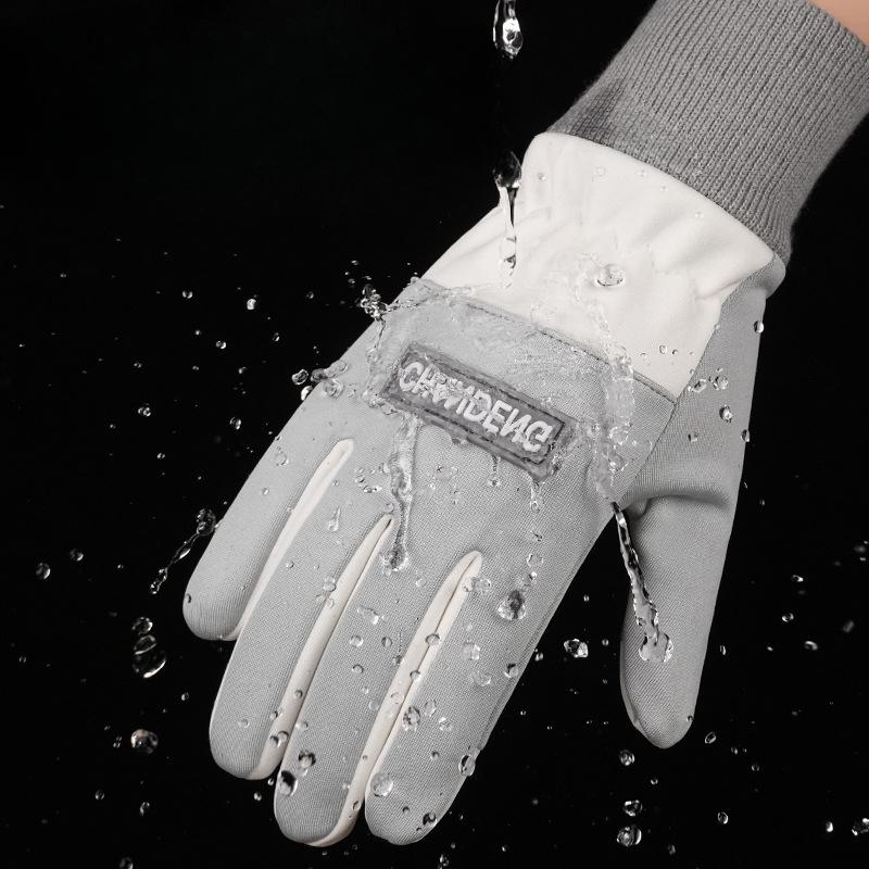 Autumn and Winter Fleece Touch Screen Full Finger Gloves for Women Are Fashionable  Warm  Cold Proof and Windproof Cycling Outdoor Sports Gloves