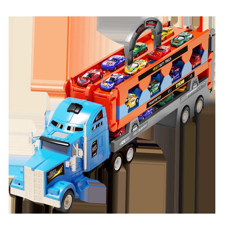 Dual Track Deformable Ejection Truck Toy with Inertial Storage - Large Alloy Container for Kids