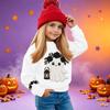 Kids' casual long-sleeved sweatshirt with Halloween print, suitable for holiday parties and everyday wear.