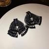 Silver Needle Diamond Water Drop Tassel Earrings - Elegant Court Style, Versatile & Luxurious Design.