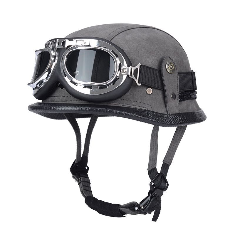 Pedal German Helmet Cruise Vintage Half Helmet Harley Men Motorcycle Helmet Locomotive Scaler Helmet Soldier Helmet Leather Helmet