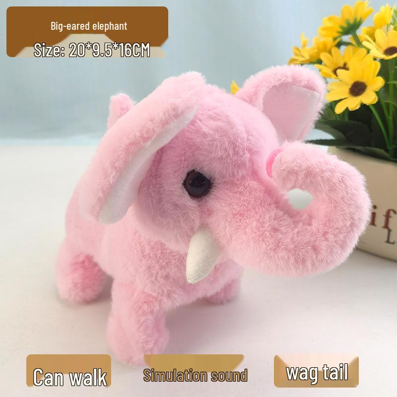 

Плюшевая игрушка слон с большими ушами, ходячий, со звуком - Детский подарок