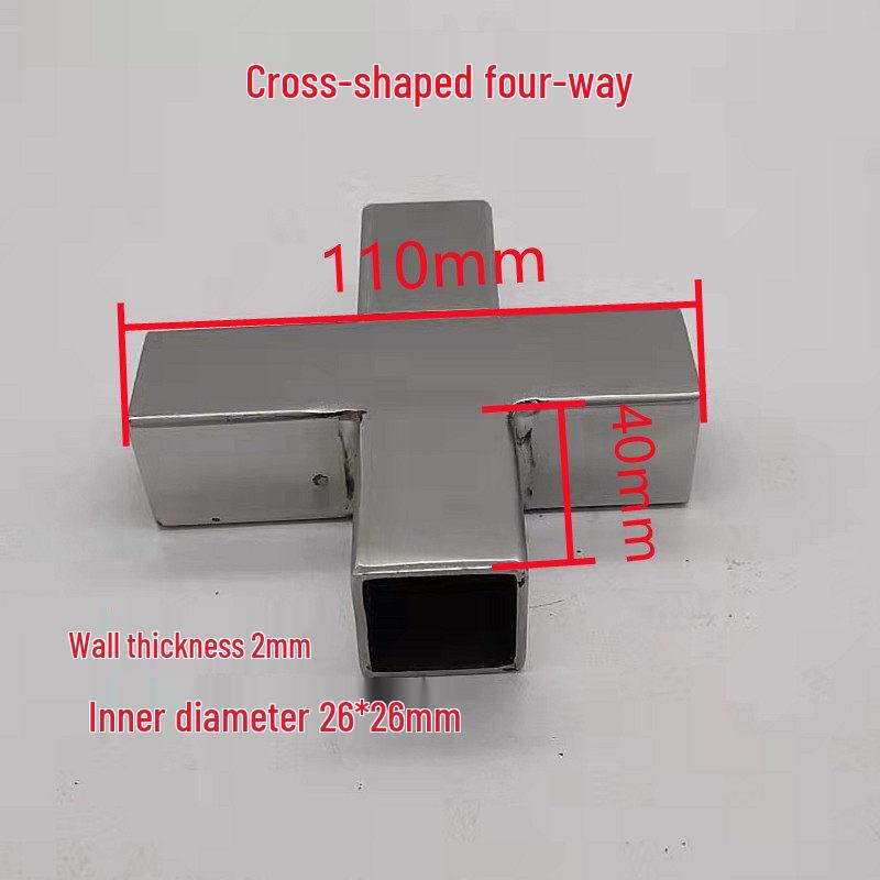 Stainless Steel 25x25 Square Tube Tee Connector for Shelving Display Racks