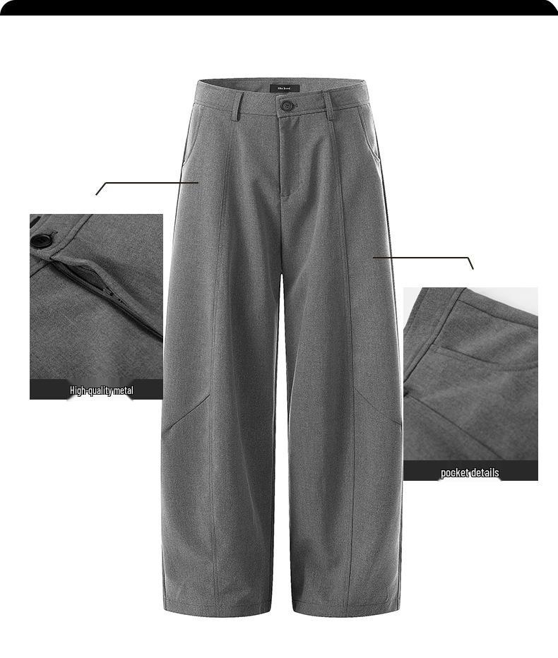 Yongfang Unisex Wide-Leg Casual Suit Pants