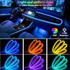6 In 1 Car Led Strip Lights With App Control, RGB Colors Interior Car Lights, Ambient Led Lighting Kit, 4 Light Flashing Modes, USB Neon Accessories