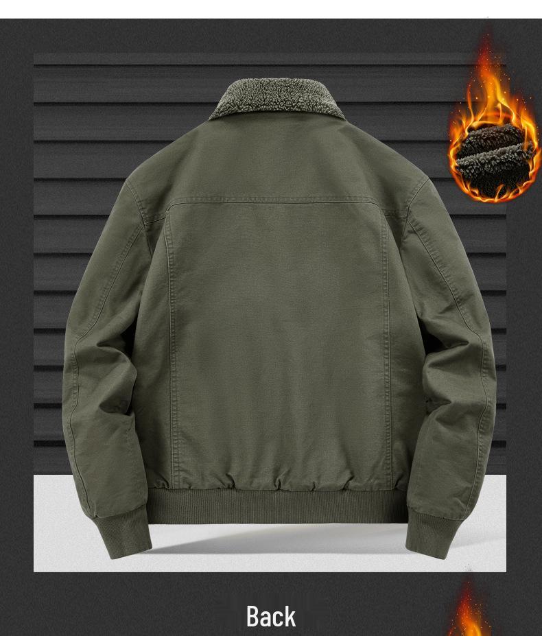 Herren Doppelseitige Air Force Pilotenjacke - Warm mit Samtfutter, Dicke Reine Baumwolle, Herbst/Winter Oberbekleidung
