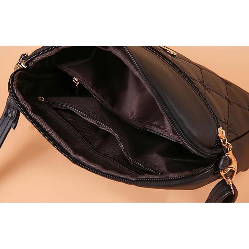Neue Ankunft Einfache Schulter Taschen für Frauen Stickerei Herz Crossbody Geldbörse Weiblichen Leder Schwarz Handtasche Kleine Umhängetasche