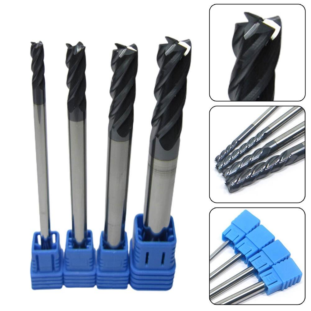 Extra Long Shank 100mm Tungsten Carbide 4 Flutes End Mill CNC Cutter 4/6/8/10MM