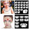 Reusable Face Paint Templates Multiple Pattern Hollowed Body Art Paint Stencils Easy Use Hand Painting DIY Makeup Tools Adults
