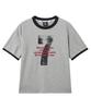 MOZMOZ Seven Graphic Ringer T-Shirt Gray