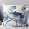 Vikama Coastal Crab Decorative Pillowcase Soft Blue And White Beach Villa Decor Fade-Resistant Decorative Pillowcase