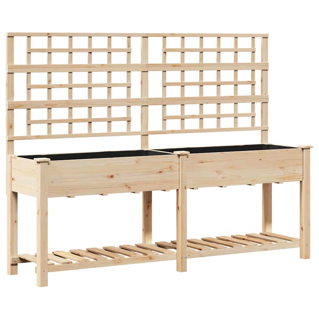 Garden Planter with Shelf Beige 203.5 X 54 X 152.5 Cm