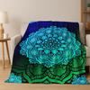 Regenbogen Mandala Blume Chakren Yoga Bohemia Kunst Flanell Decke, Gemütliche Weiche Überwurfdecke für Zuhause Schlafzimmer Bett Sofa Abdeckung Kinder Geschenk