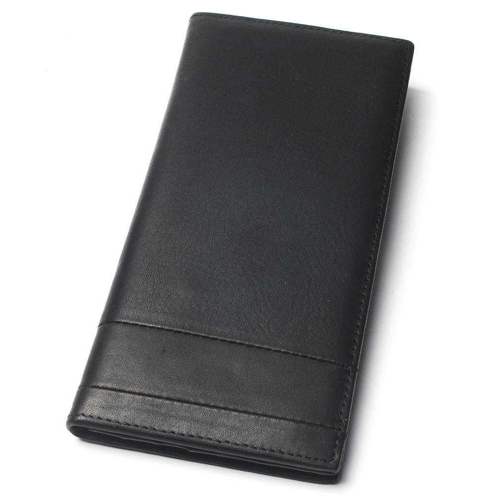 

Мужской черный кошелек с несколькими швами из 100% натуральной кожи, мужской длинный кошелек для кредитных карт, дорожный