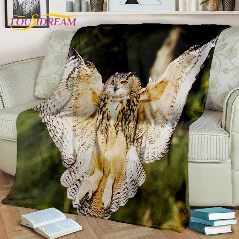 3D Cartoon Cute Owl Series HD Blanket,Soft Throw Blanket for Home Bedroom Bed Sofa Picnic Travel Office Rest Cover Blanket Kids