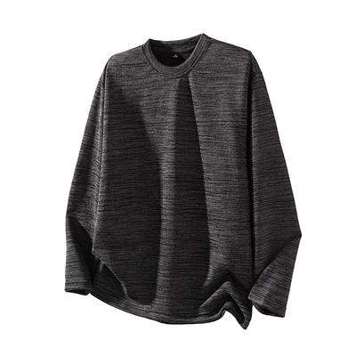Tricou Pulover cu Gât Rotund și Mânecă Lungă 300G pentru Bărbați, Stil Japonez High-end Retro Simplu