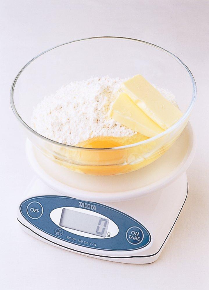 Tanita Kitchen Scale, Waterproof, Digital, 2kg Capacity, 1g Increments, White, KW-001 WH