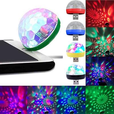 USB Mini LED RGB Disco Stage Light Party Club DJ KTV Xmas  Phone Ball Lamp