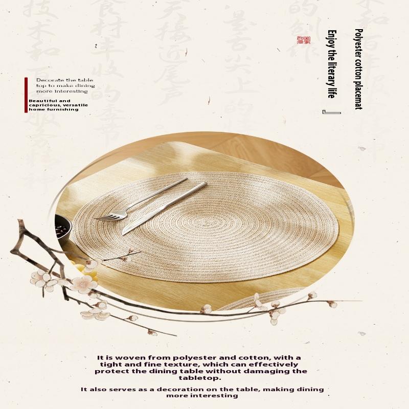 4Pcs/Set Braided Placematwashable Pp Heat Resistant Table Place Mat For Kitchen Xmas Dining Table Party Decor