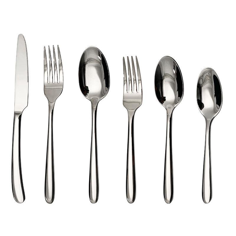 Thickened 410 Stainless Steel Knife, Fork and Spoon Home Restaurant Western Steak Knife and Fork Tea Spoon Tea Fork Tableware Se