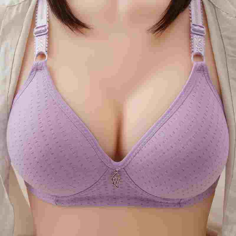 Reggiseno tradizionale per madri di grandi dimensioni in puro cotone, confortevole, traspirante, liscio, a coppa sottile, per persone di mezza età e anziani