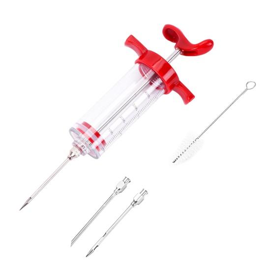 Turkey Injector with 3 Marinade Screw-on Needles Portable BBQ Grill Meat Turkey Marinade Flavor Injecting Tools Kit Kitchen Gadgets