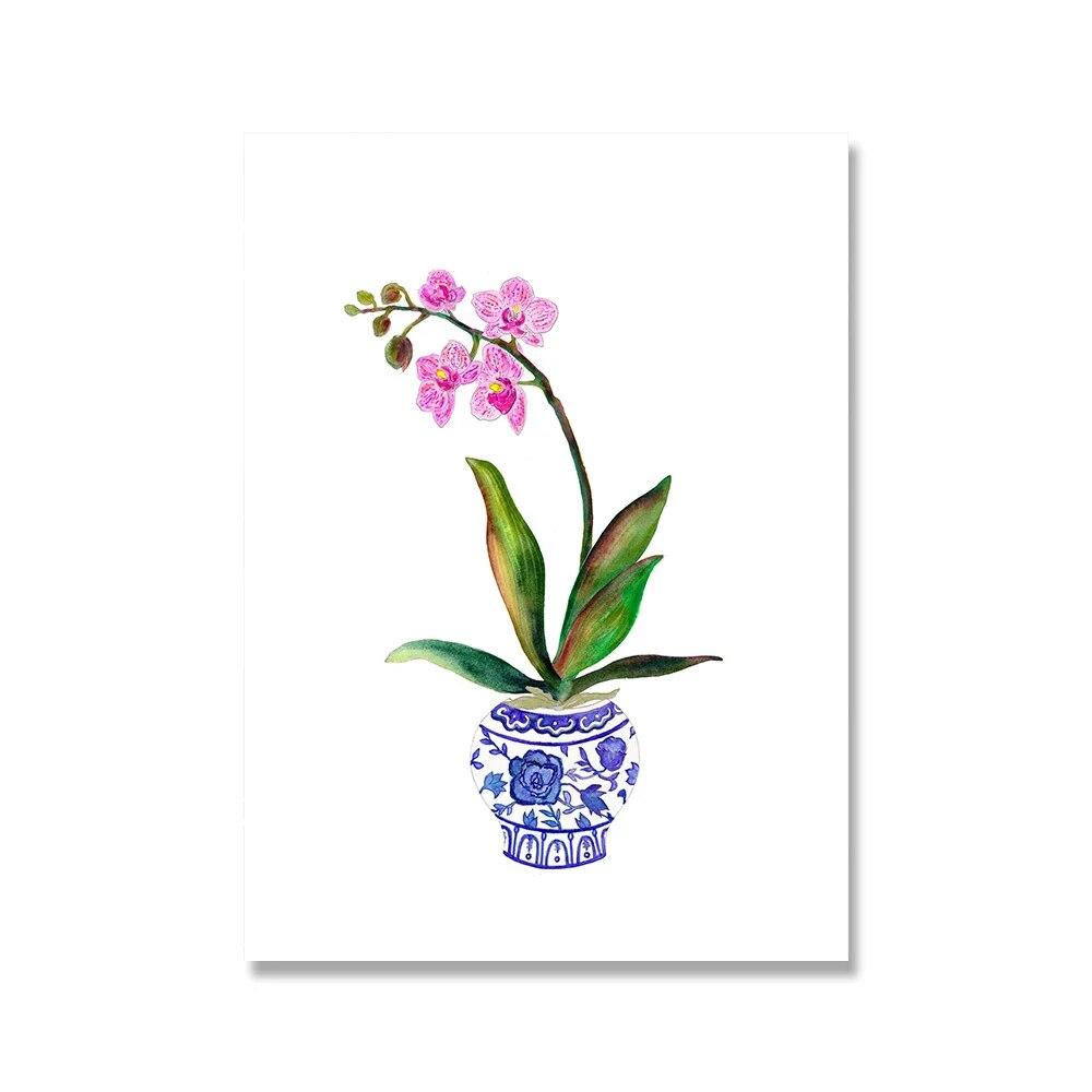 Acuarelă Flori Sălbatice Print Floral Frunză Botanic Verdeață Frunze Artă Pictură pe Pânză Postere Verzi Sălbatice Decor Artă de Perete pentru Casă Fără Ramă