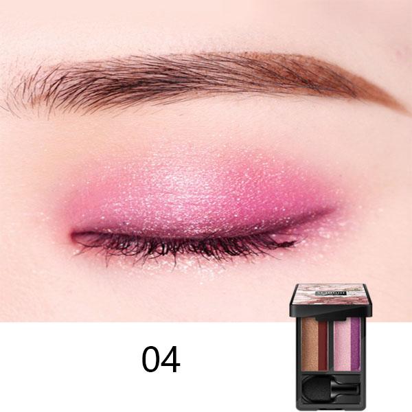 SENANA Palette de fards à paupières dégradé imperméable et résistant à la transpiration, sans bavures, facile à colorer, sans poudre, longue durée, quatre couleurs
