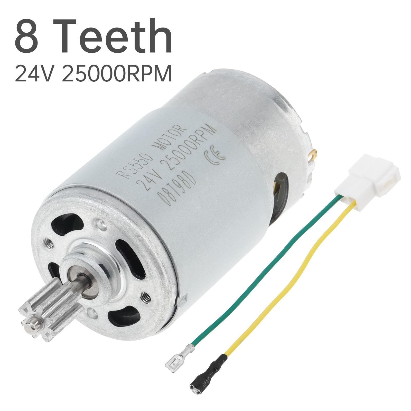 

19 зубів RS550 двигун постійного струму 24 В 25000 об/хв високошвидкісний електричний привід заміна для дитячих електромобілів оновлення з безпаяним дротом 8 Teeth